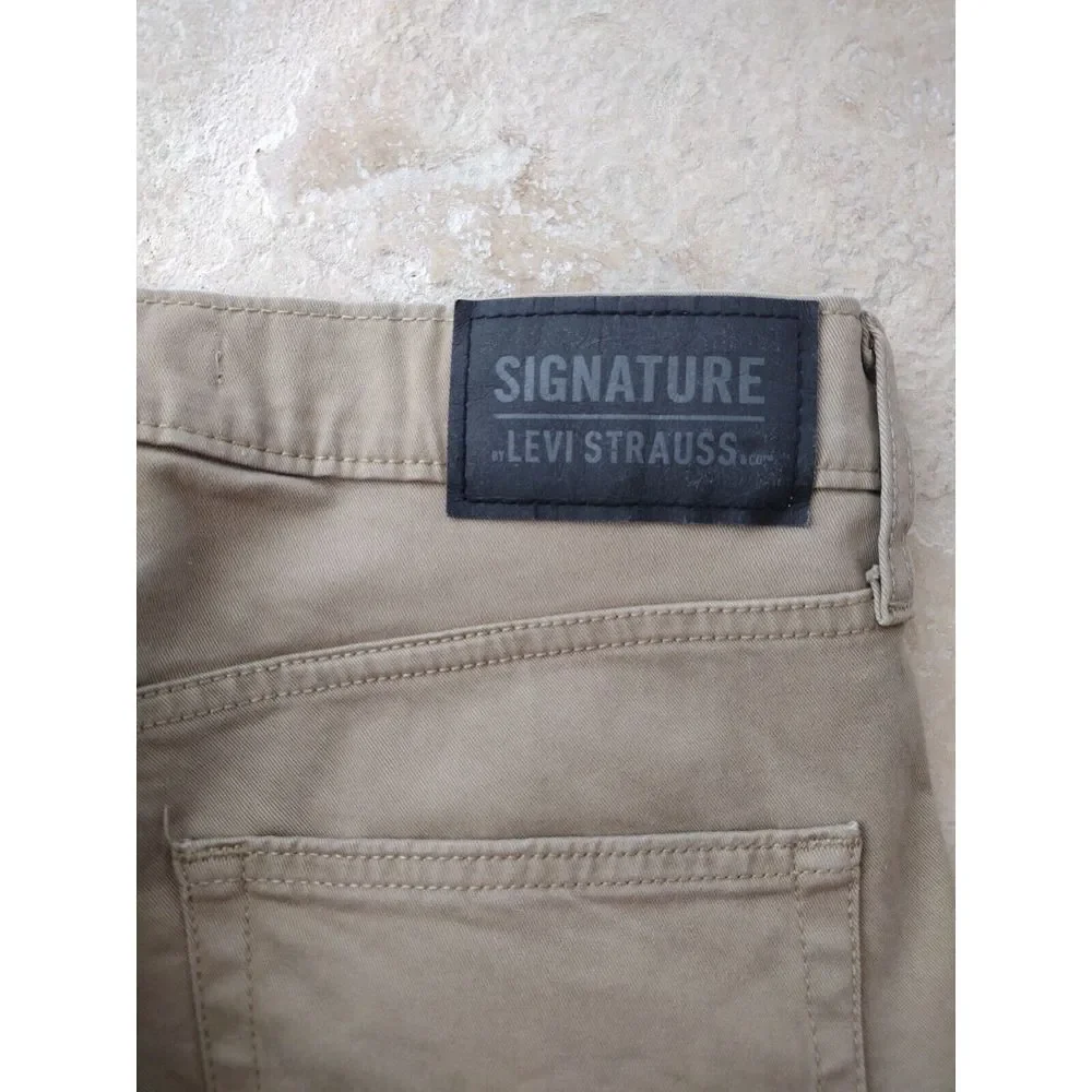 Levi's Jeans Men's 29X30 Tan Twill Stretch‎ Athletic Zip Pocket Straight Leg